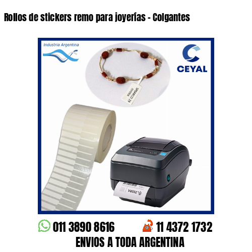 Rollos de stickers remo para joyerías – Colgantes