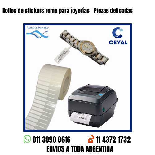 Rollos de stickers remo para joyerías – Piezas delicadas