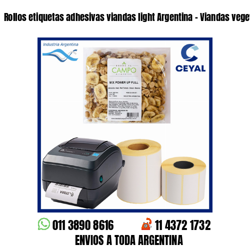 Rollos etiquetas adhesivas viandas light Argentina – Viandas vegetarianas