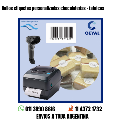 Rollos etiquetas personalizadas chocolaterías – fabricas