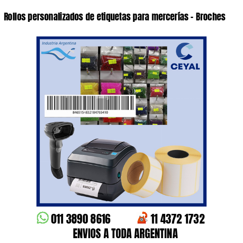 Rollos personalizados de etiquetas para mercerías – Broches