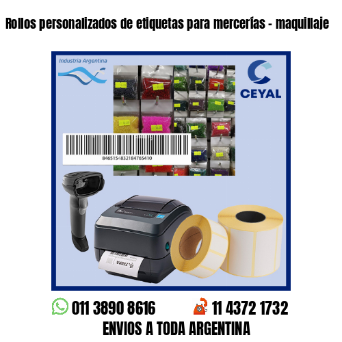 Rollos personalizados de etiquetas para mercerías – maquillaje