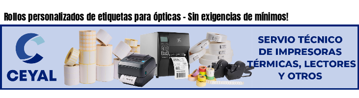 Rollos personalizados de etiquetas para ópticas - Sin exigencias de mínimos!
