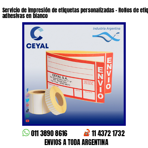 Servicio de impresión de etiquetas personalizadas – Rollos de etiquetas adhesivas en blanco