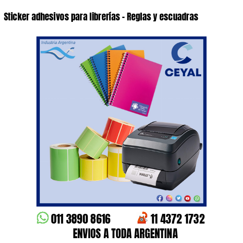 Sticker adhesivos para librerías – Reglas y escuadras