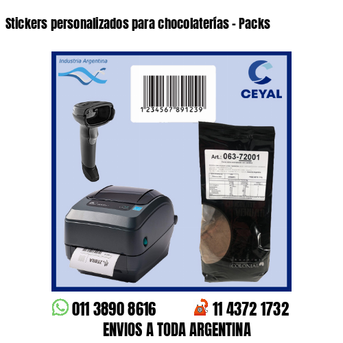 Stickers personalizados para chocolaterías – Packs