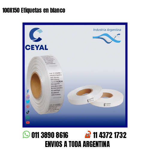 100X150 Etiquetas en blanco
