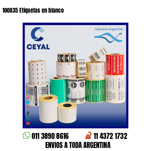 100X35 Etiquetas en blanco