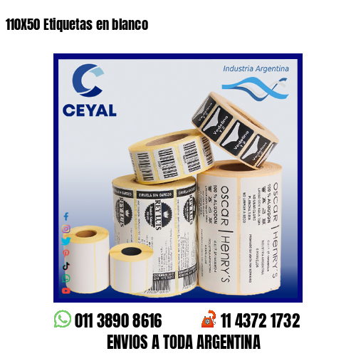 110X50 Etiquetas en blanco