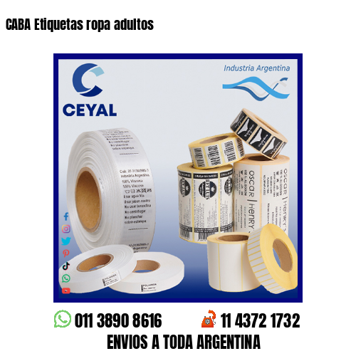 CABA Etiquetas ropa adultos