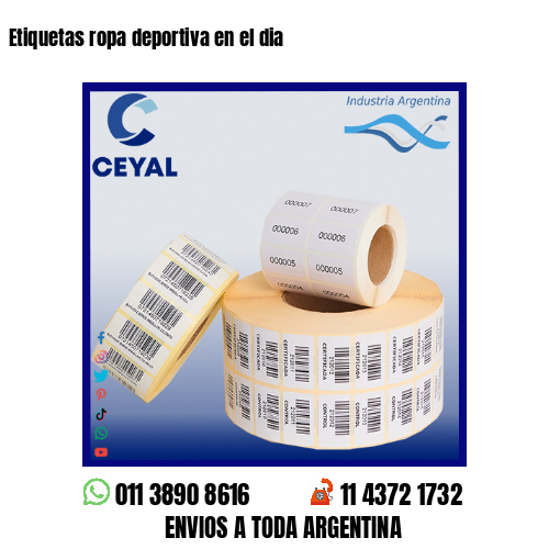 Etiquetas ropa deportiva en el dia
