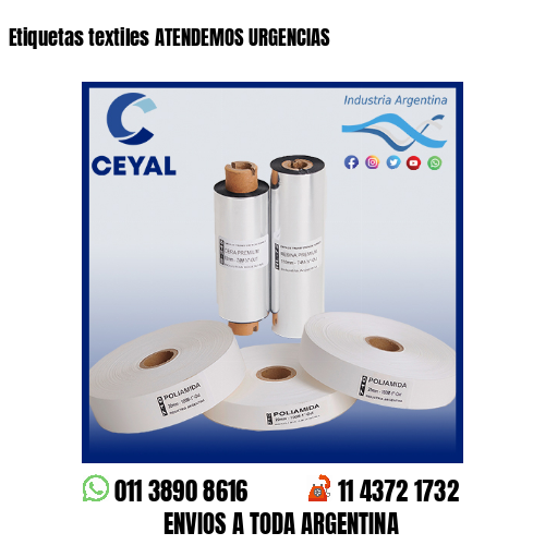 Etiquetas textiles ATENDEMOS URGENCIAS