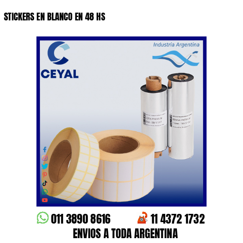 STICKERS EN BLANCO EN 48 HS