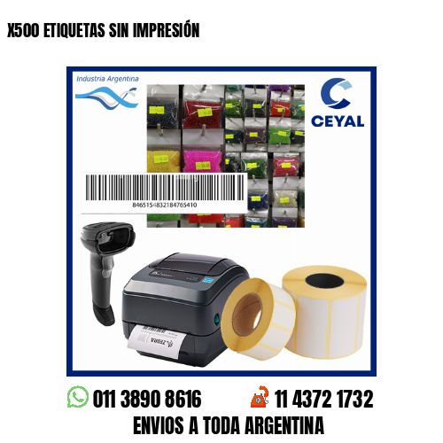 X500 ETIQUETAS SIN IMPRESIÓN