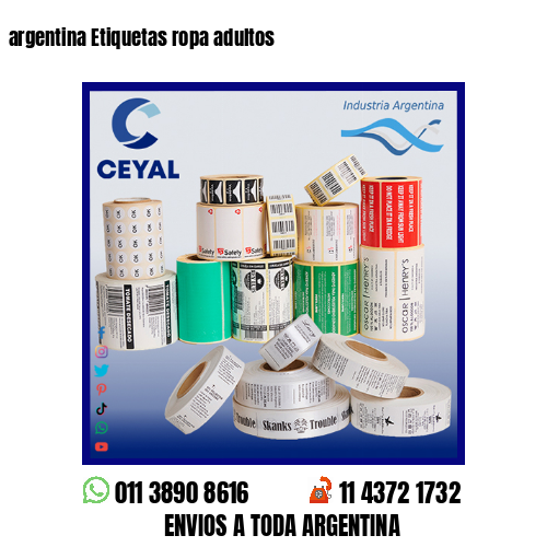 argentina Etiquetas ropa adultos