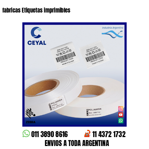 fabricas Etiquetas imprimibles