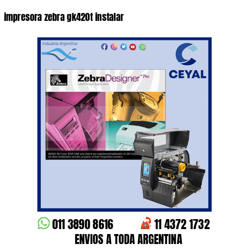impresora zebra gk420t instalar