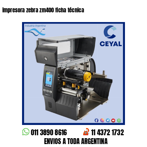 impresora zebra zm400 ficha técnica