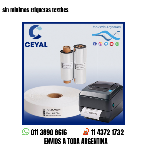 sin minimos Etiquetas textiles