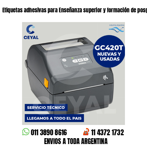 Etiquetas adhesivas para Enseñanza superior y formación de posgrado