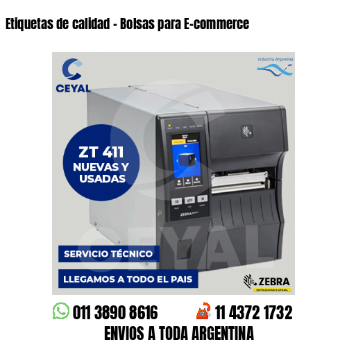 Etiquetas de calidad - Bolsas para E-commerce