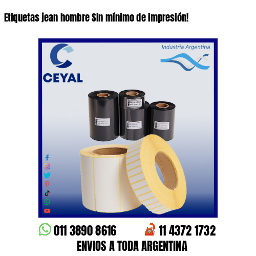 Etiquetas jean hombre Sin mínimo de impresión!