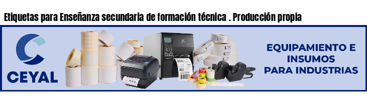 Etiquetas para Enseñanza secundaria de formación técnica . Producción propia