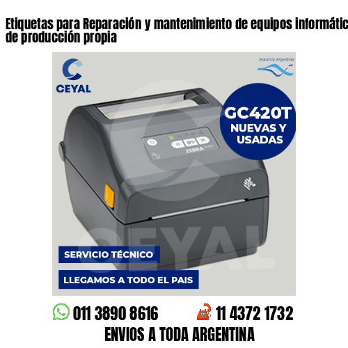 Etiquetas para Reparación y mantenimiento de equipos informáticos . 50 años de producción propia