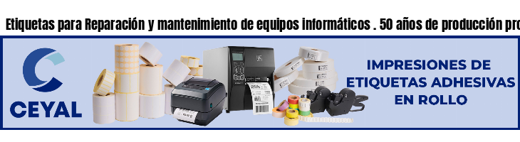 Etiquetas para Reparación y mantenimiento de equipos informáticos . 50 años de producción propia