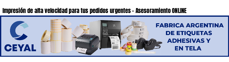 Impresión de alta velocidad para tus pedidos urgentes - Asesoramiento ONLINE