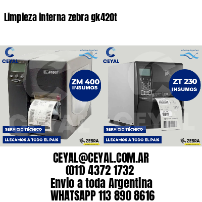 Limpieza interna zebra gk420t