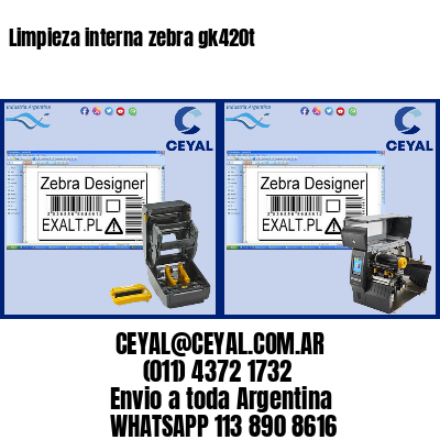 Limpieza interna zebra gk420t