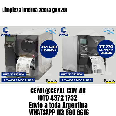 Limpieza interna zebra gk420t