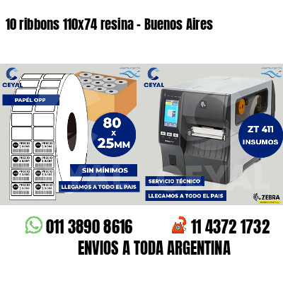 10 ribbons 110x74 resina - Buenos Aires