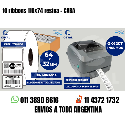 10 ribbons 110x74 resina - CABA