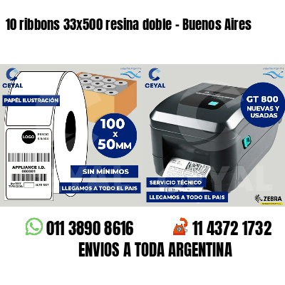 10 ribbons 33x500 resina doble - Buenos Aires