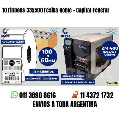 10 ribbons 33x500 resina doble - Capital Federal