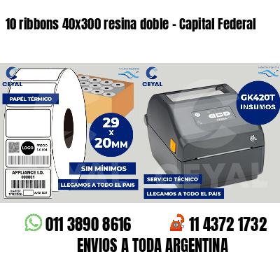 10 ribbons 40x300 resina doble - Capital Federal