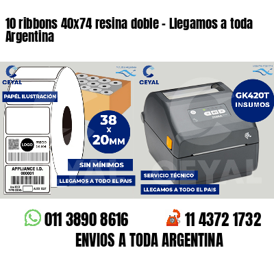 10 ribbons 40x74 resina doble - Llegamos a toda Argentina