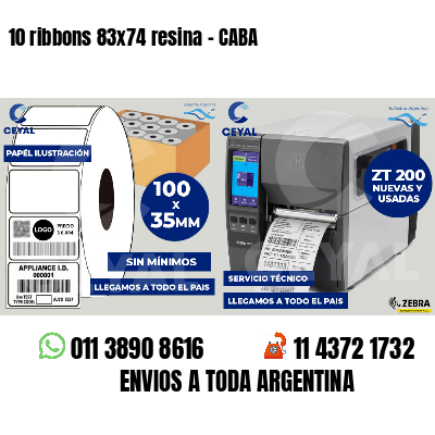 10 ribbons 83x74 resina - CABA