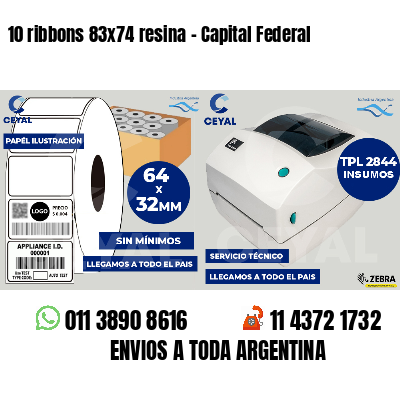 10 ribbons 83x74 resina - Capital Federal