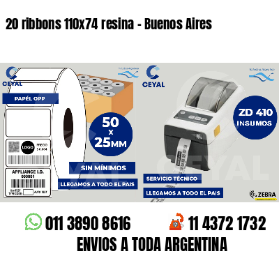 20 ribbons 110x74 resina - Buenos Aires