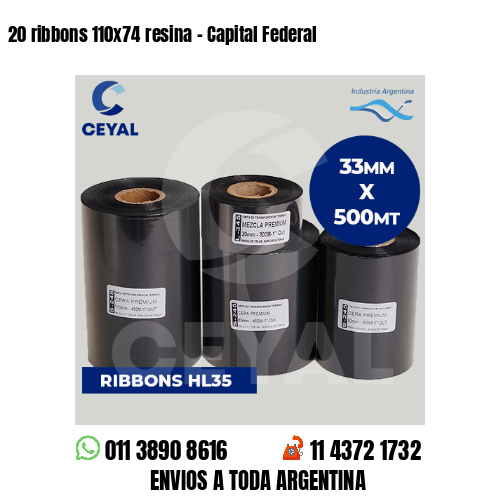 20 ribbons 110×74 resina – Capital Federal