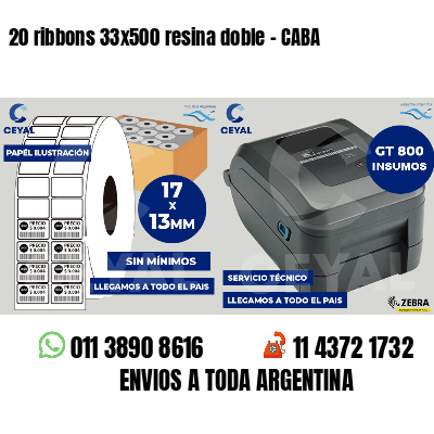 20 ribbons 33x500 resina doble - CABA