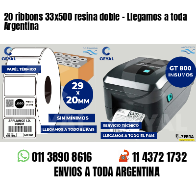 20 ribbons 33x500 resina doble - Llegamos a toda Argentina
