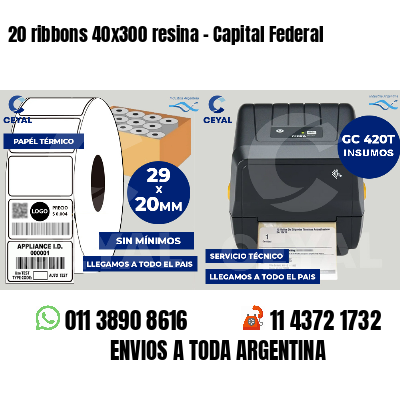 20 ribbons 40x300 resina - Capital Federal