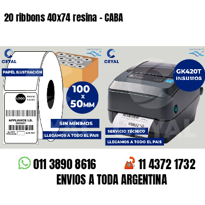 20 ribbons 40x74 resina - CABA