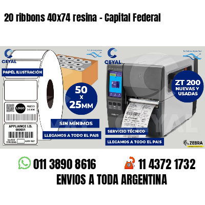 20 ribbons 40x74 resina - Capital Federal