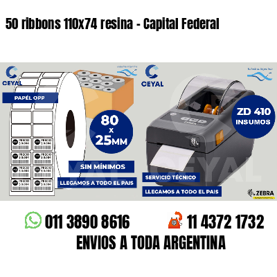 50 ribbons 110x74 resina - Capital Federal