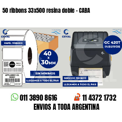 50 ribbons 33x500 resina doble - CABA